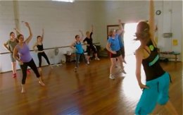 Students in belly dance class